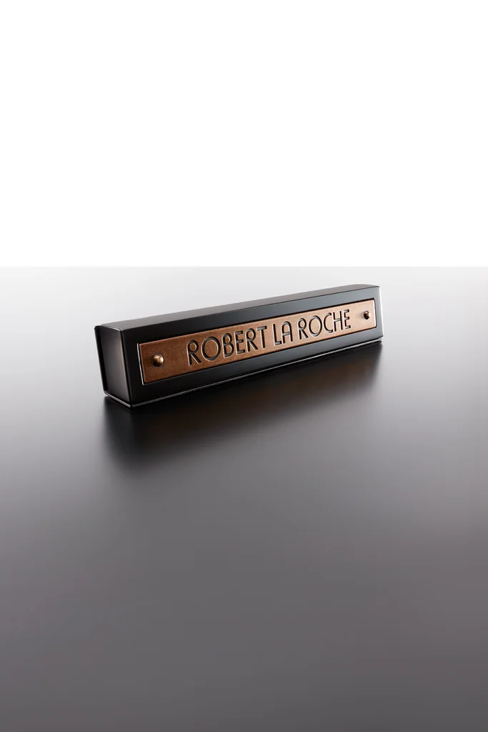 Robert La Roche: Nameplate display produced by Casadevall Group.