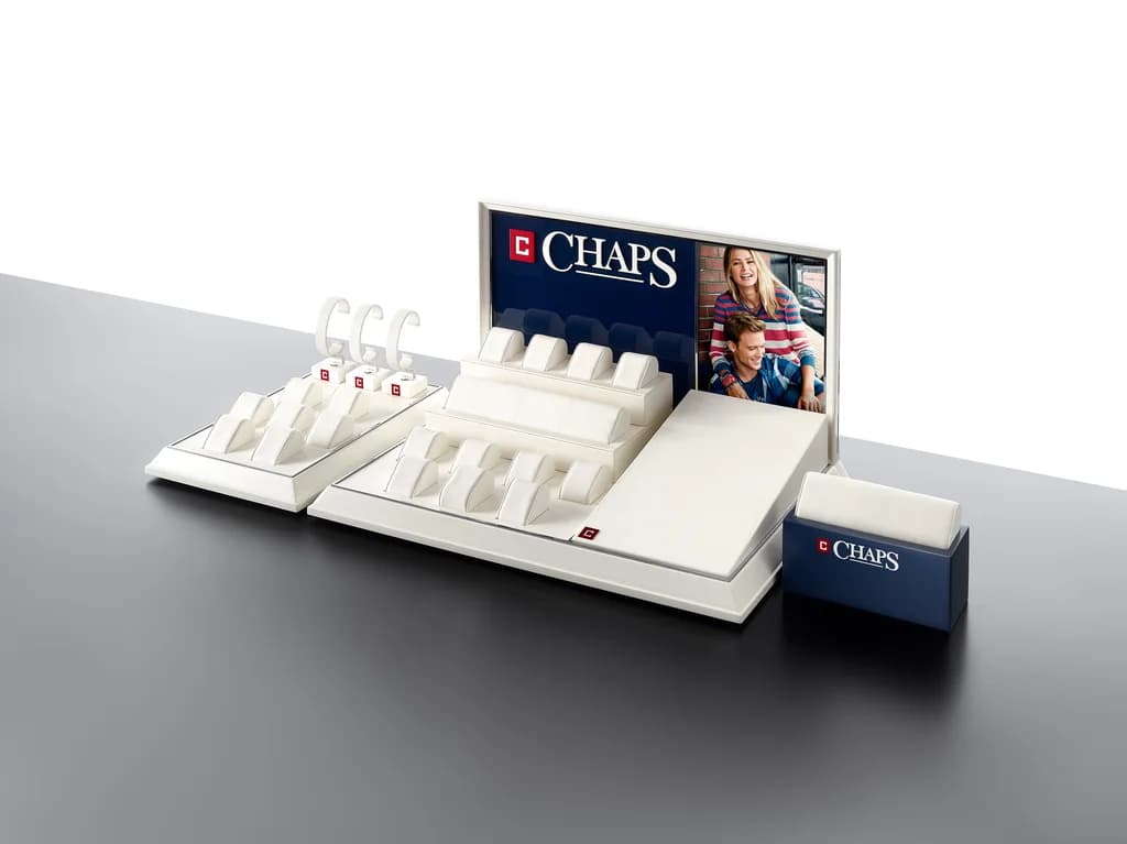 Chaps: Two-unit countertop display produced by Casadevall Group.