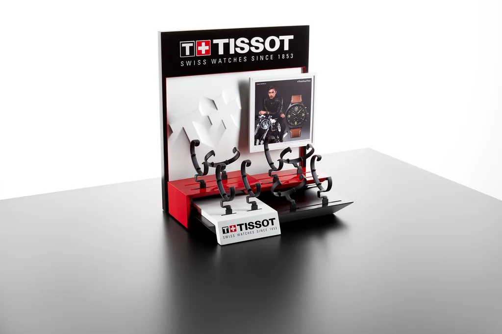 Tissot: Watch counter display unit produced by Casadevall Group.