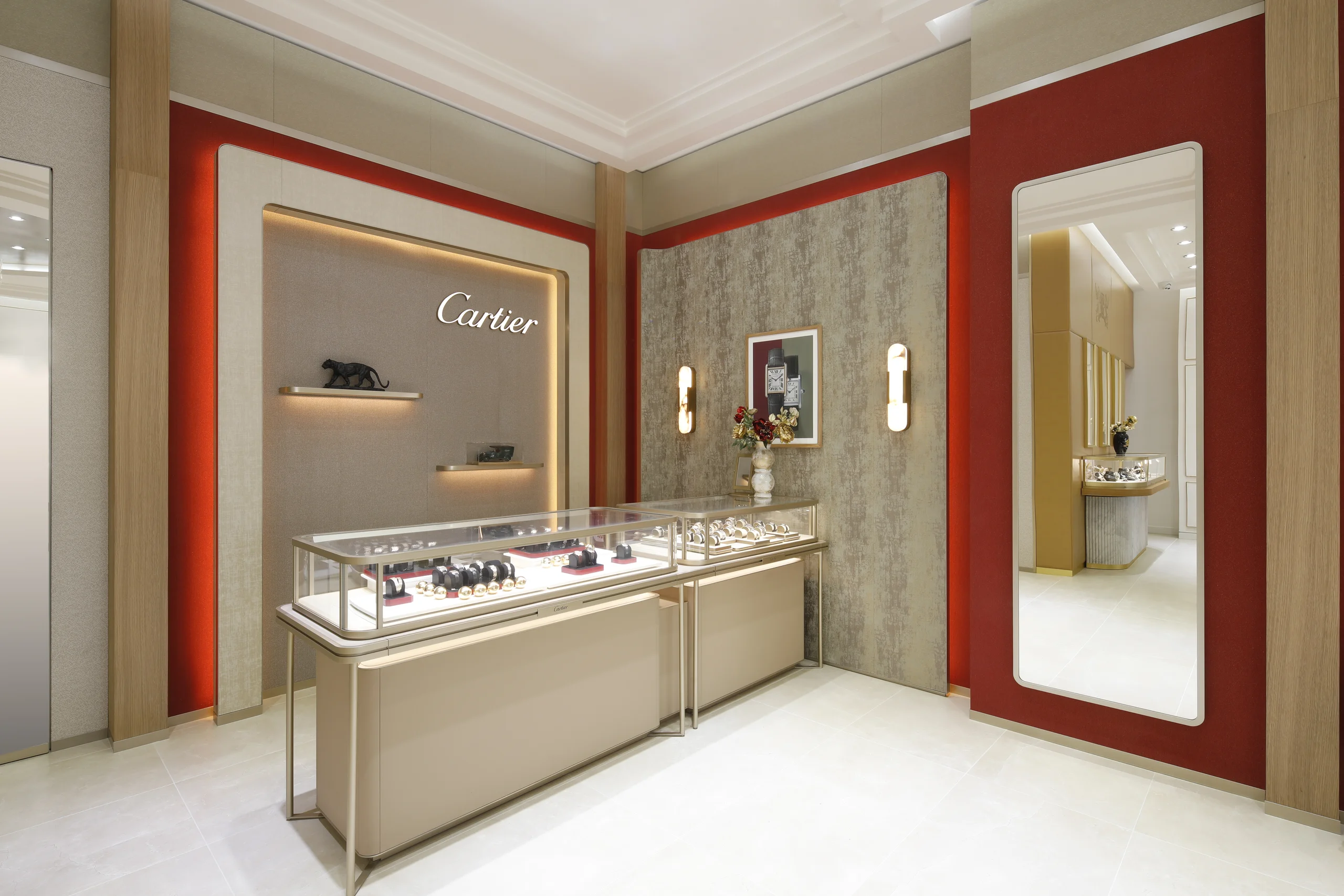 Boutique interior and display cabinet produced by Casadevall Group.