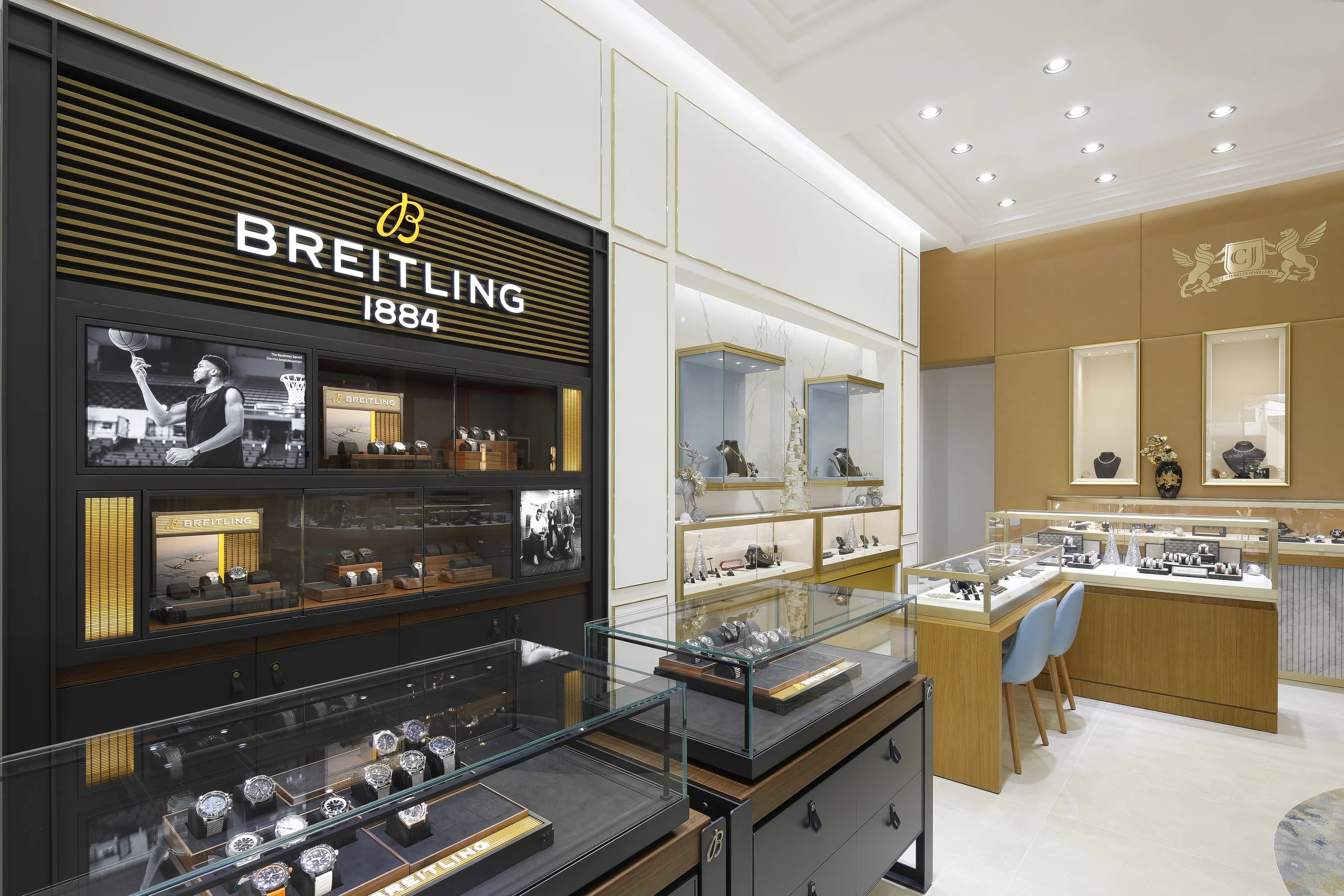 Boutique interior and display cabinet produced by Casadevall Group.