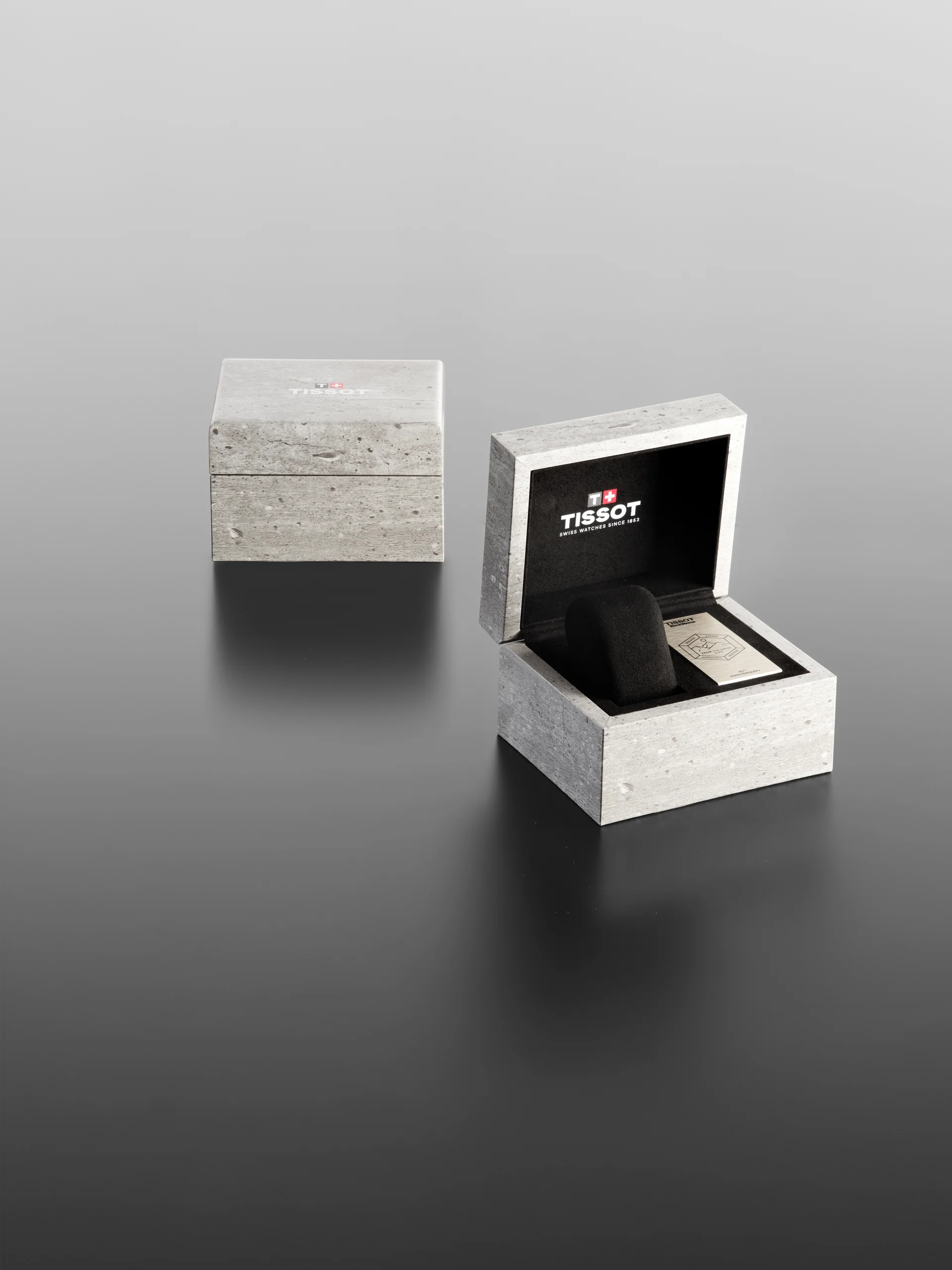 Textured stone-effect watch box produced by Casadevall Group.