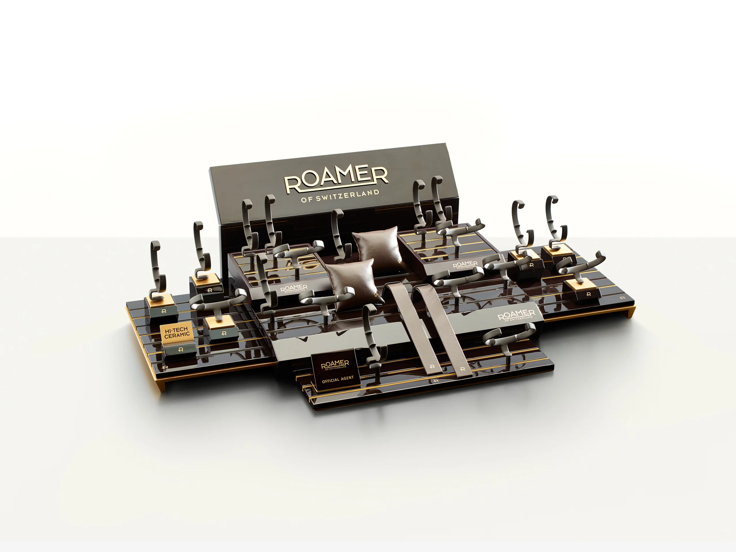 Roamer of Switzerland: Watch display produced by Casadevall Group.